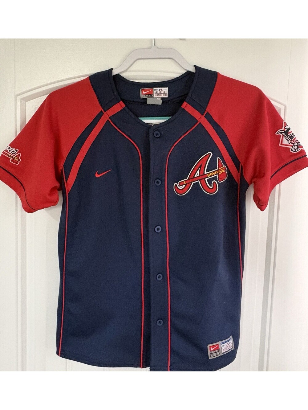 Vtg Nike Youth Atlanta Braves Chipper Jones #10 Jersey Size Youth Medium